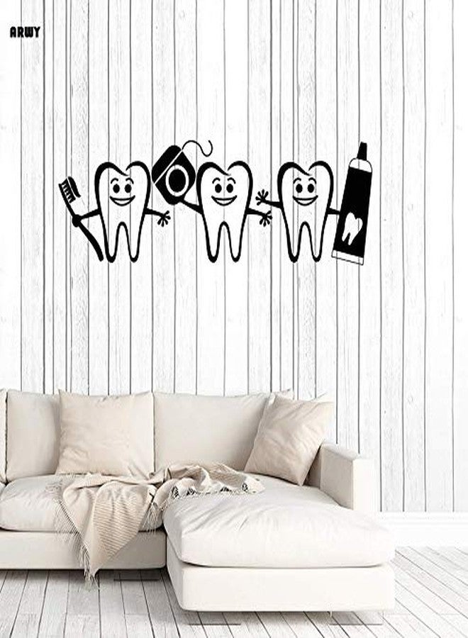 ARWY® Dental Wall Stickers for Clinic Large Vinyl Wall Decal Healthy Teeth Bathroom Dental Care Dentist Decor Stickers Mural Standard Size